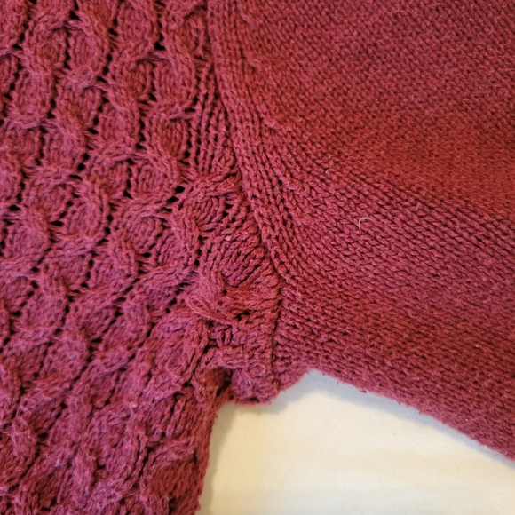 Aspen Burgundy Full Zip Sweater Size S - Picture 6 of 11